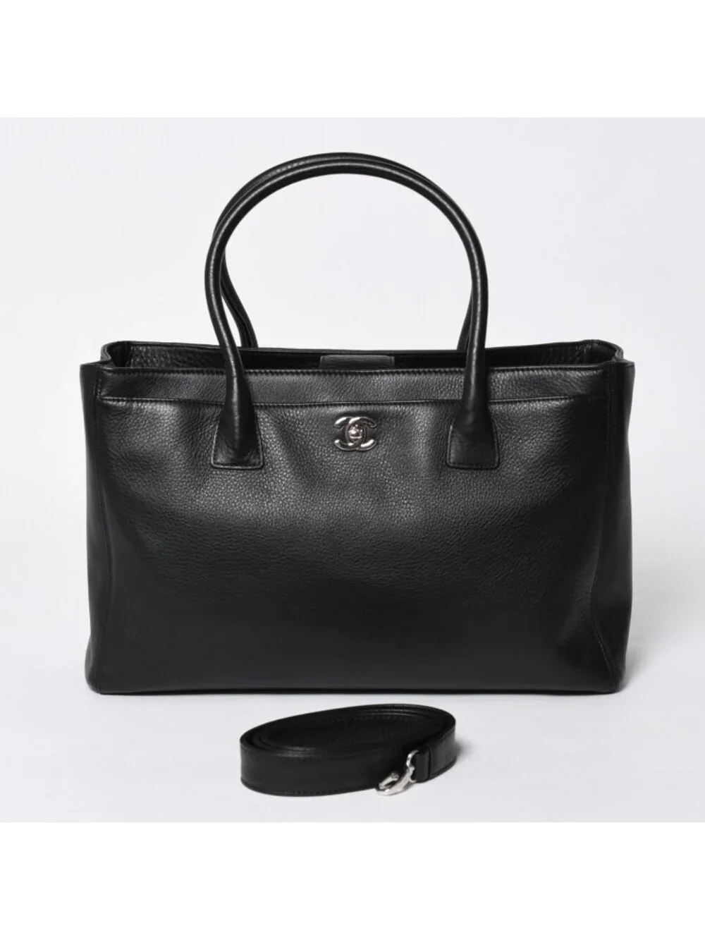 Chanel Executive Medium Tote CC Logo Caviar Leather Black
